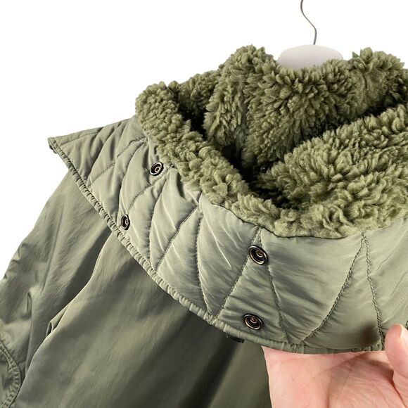 Ralph Lauren Denim & Supply Jacket Medium Green Military Down Sherpa Lined Hood - Picture 13 of 16